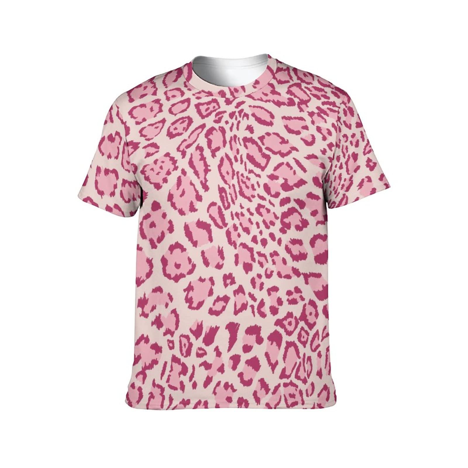 Amazon.co.jp: メンズ Tシャツ ピンクのヒョウ柄 半袖 大きいサイズ